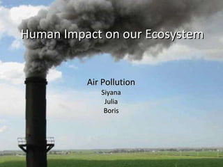 Human Impact on our Ecosystem Air Pollution Siyana Julia Boris 