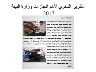 ‫ا‬‫ﻟ‬‫ﺘ‬‫ﻘ‬‫ﺮ‬‫ﯾ‬‫ﺮ‬‫ا‬‫ﻟ‬‫ﺴ‬‫ﻨ‬‫ﻮ‬‫ي‬‫ﻷ‬‫ھ‬‫ﻢ‬‫ا‬‫ﻧ‬‫ﺠ‬‫ﺎ‬‫ز‬‫ا‬‫ت‬‫و‬‫ز‬‫ا‬‫ر‬‫ة‬‫ا‬‫ﻟ‬‫ﺒ‬‫ﯿ‬‫ﺌ‬‫ﺔ‬
2017
 