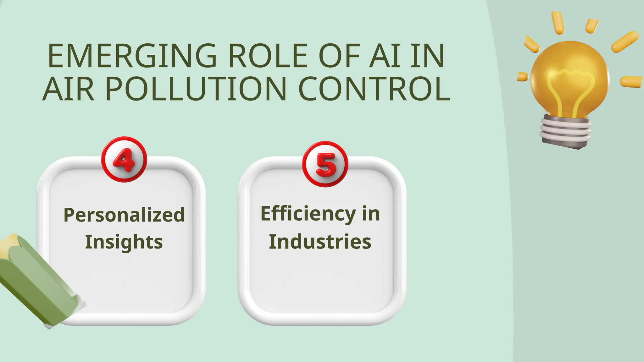 EMERGING ROLE OF AI IN
AIR POLLUTION CONTROL
Personalized
Insights
Efficiency in
Industries
 