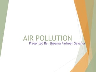 AIR POLLUTION
Presented By: Sheama Farheen Savanur
 