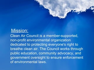Pollution Reduction Mission Statement Examples Air Pollution, Asthma, Triggers & Health - Research and Remediation ...