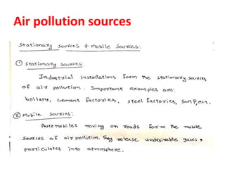 Air pollution sources
 