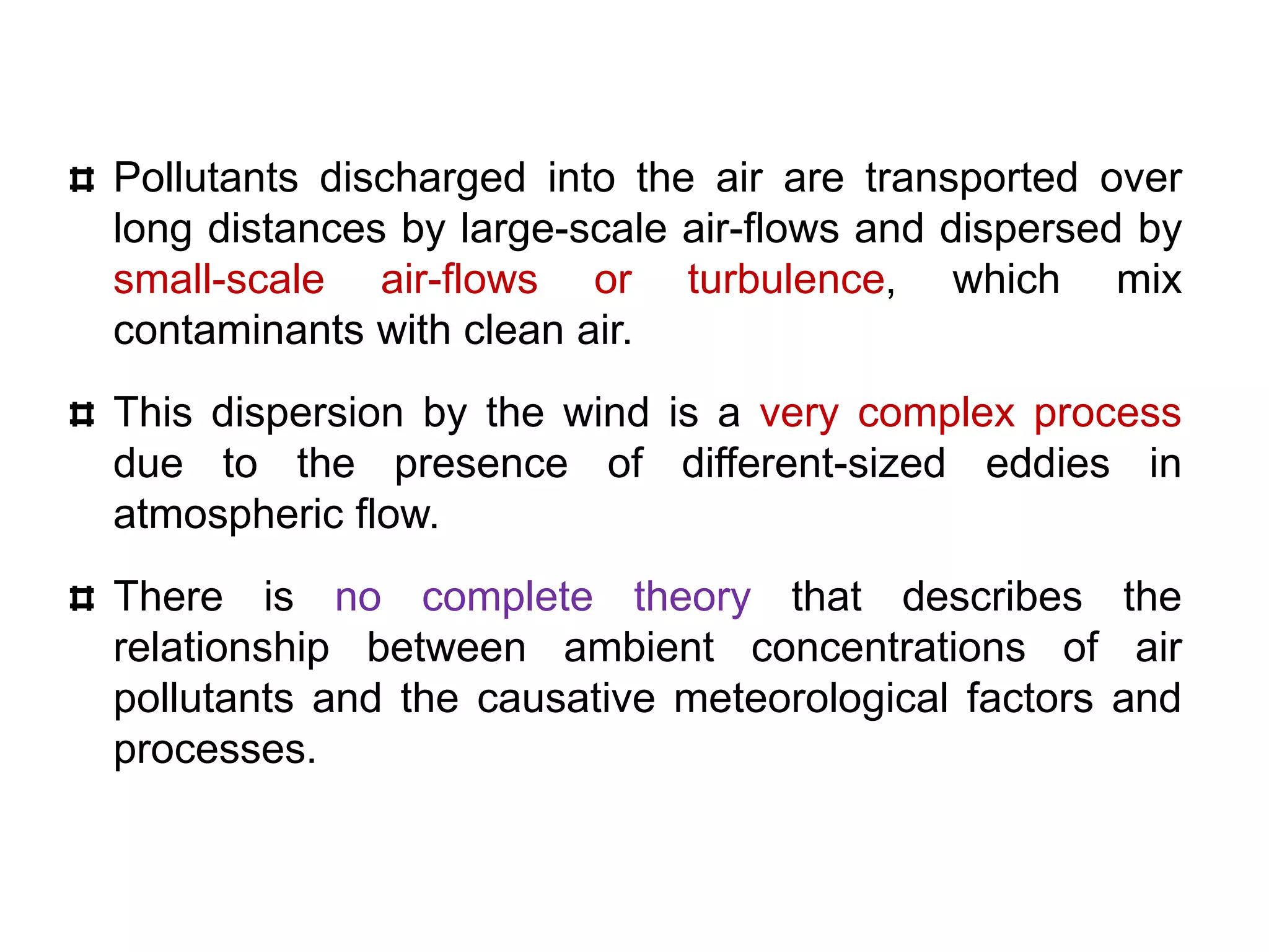 Pollution Modeling Air pollution modeling | PPTX