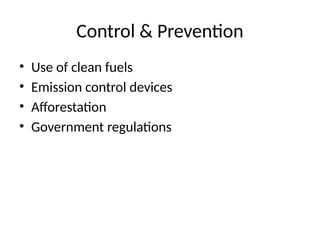 Sources Effects Control Methods Comprehensive Overview of Air Pollution: Chemistry, Sources, Effects ...