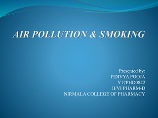 Presented by:
P.DIVYA POOJA
Y17PHD0822
II/VI PHARM-D
NIRMALA COLLEGE OF PHARMACY
 