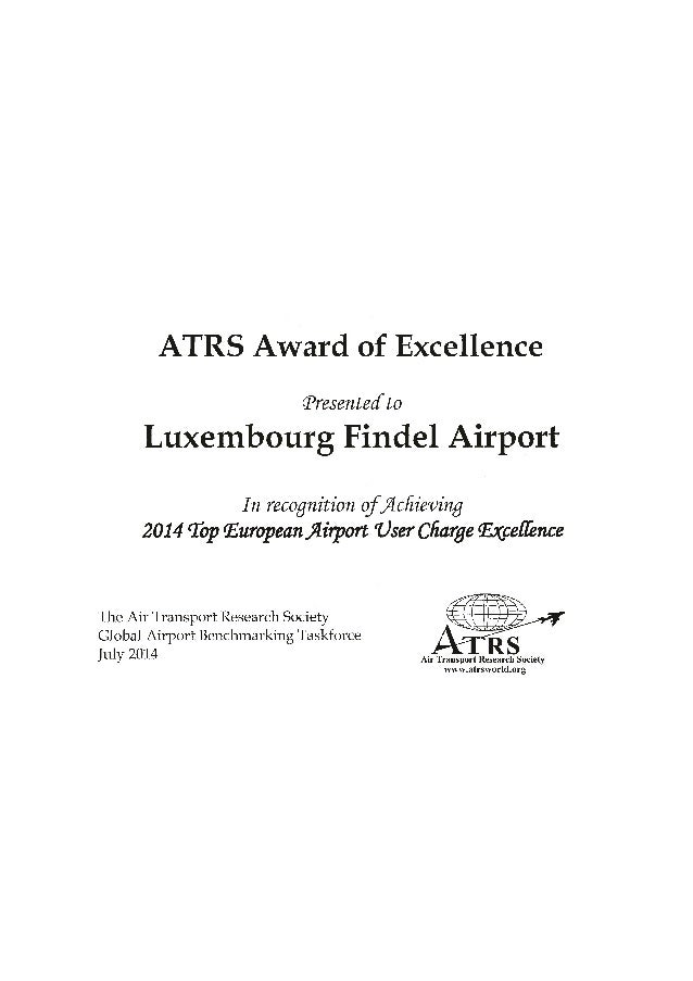 Auszeichnung für Findel Airport