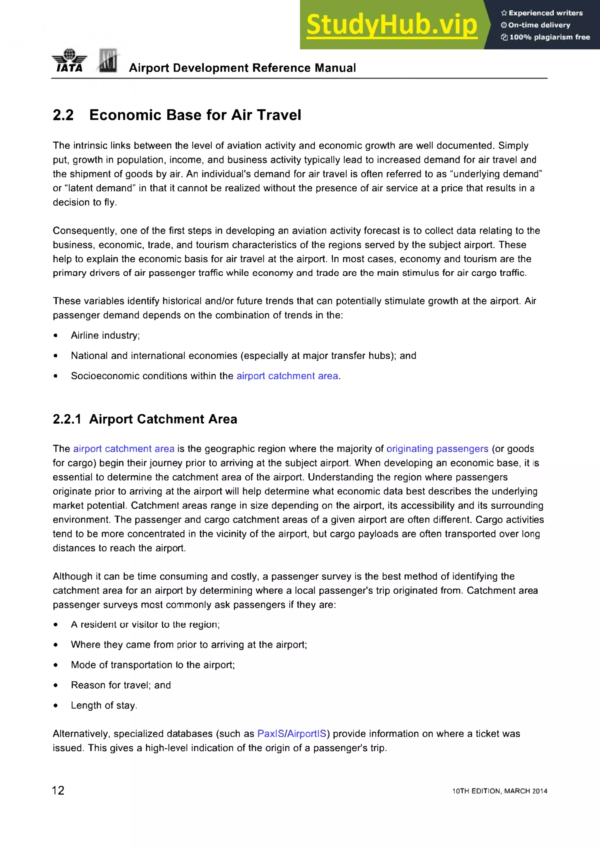 Maneal Airport Development Reference Maneal Forecasting and Planning sections ...
