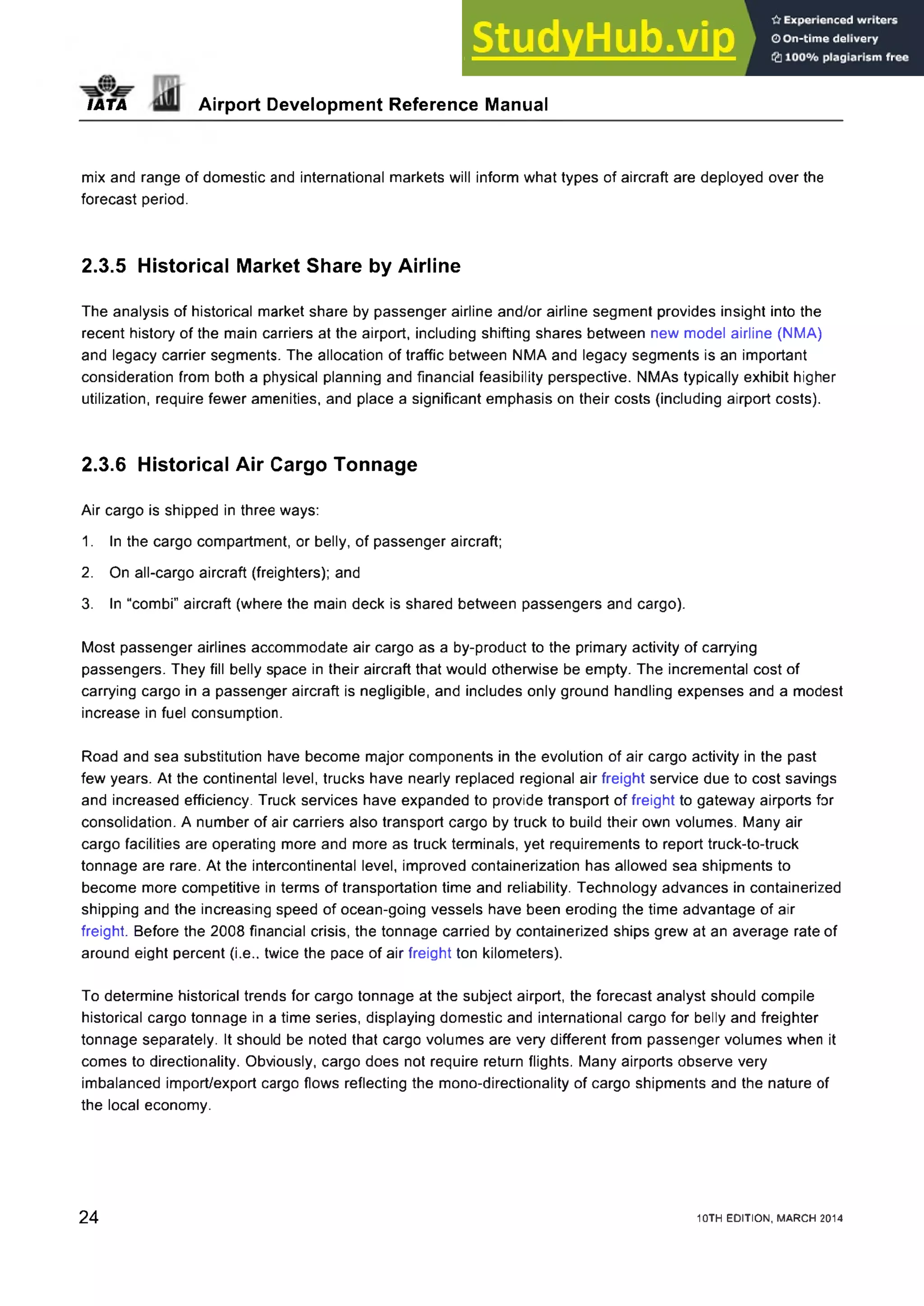 Maneal Airport Development Reference Maneal Forecasting and Planning sections ...