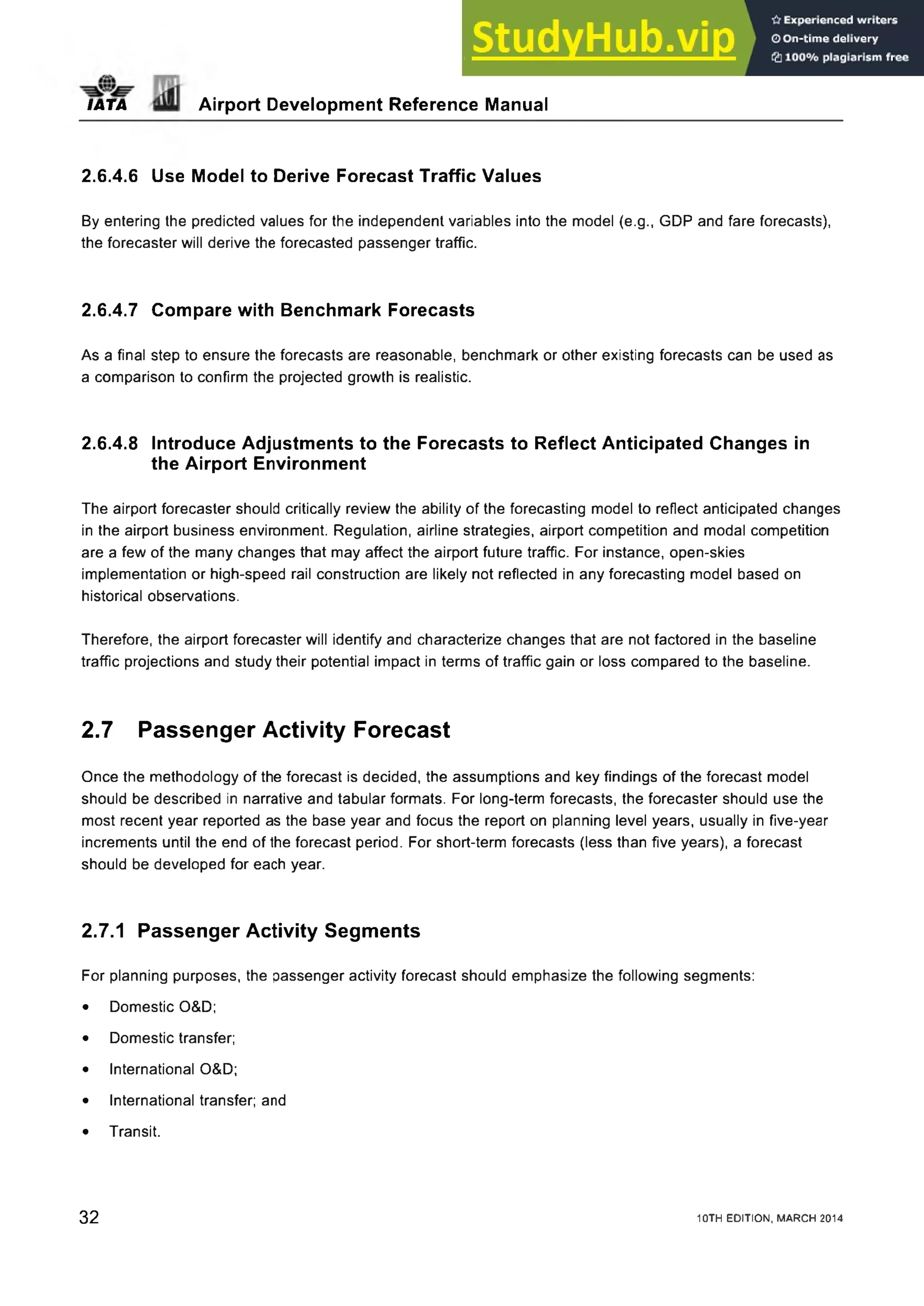 Forecasting Reference Grou Airport Development Reference Maneal Forecasting and Planning sections ...