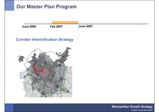 Our Master Plan Program


   June 2006       Feb 2007         June 2007



Corridor Intensification Strategy




                                                Metropolitan Growth Strategy
                                                             Greater Amman Municipality
 