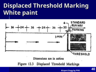 Airport Engg by PVK
40
Displaced Threshold Marking
Displaced Threshold Marking
White paint
White paint
 