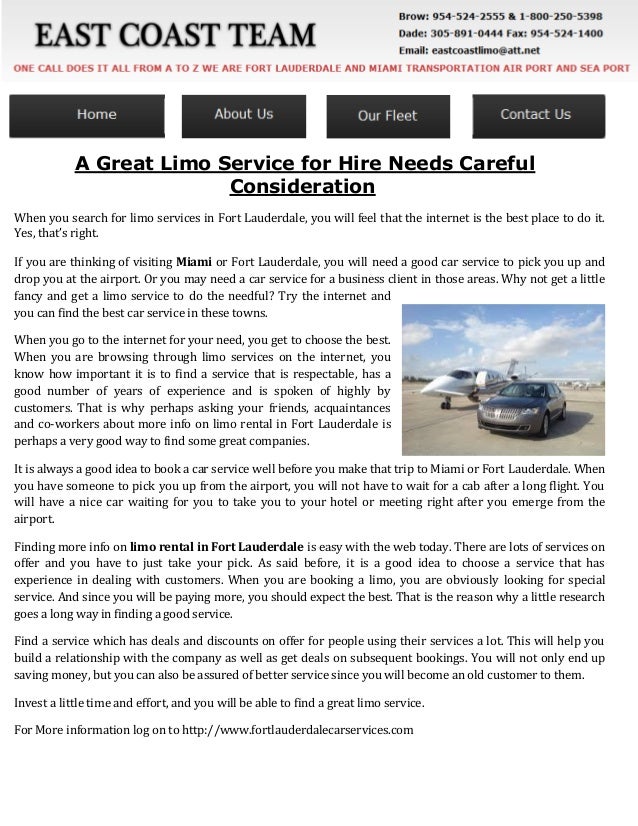 Airport Limo Services Miami