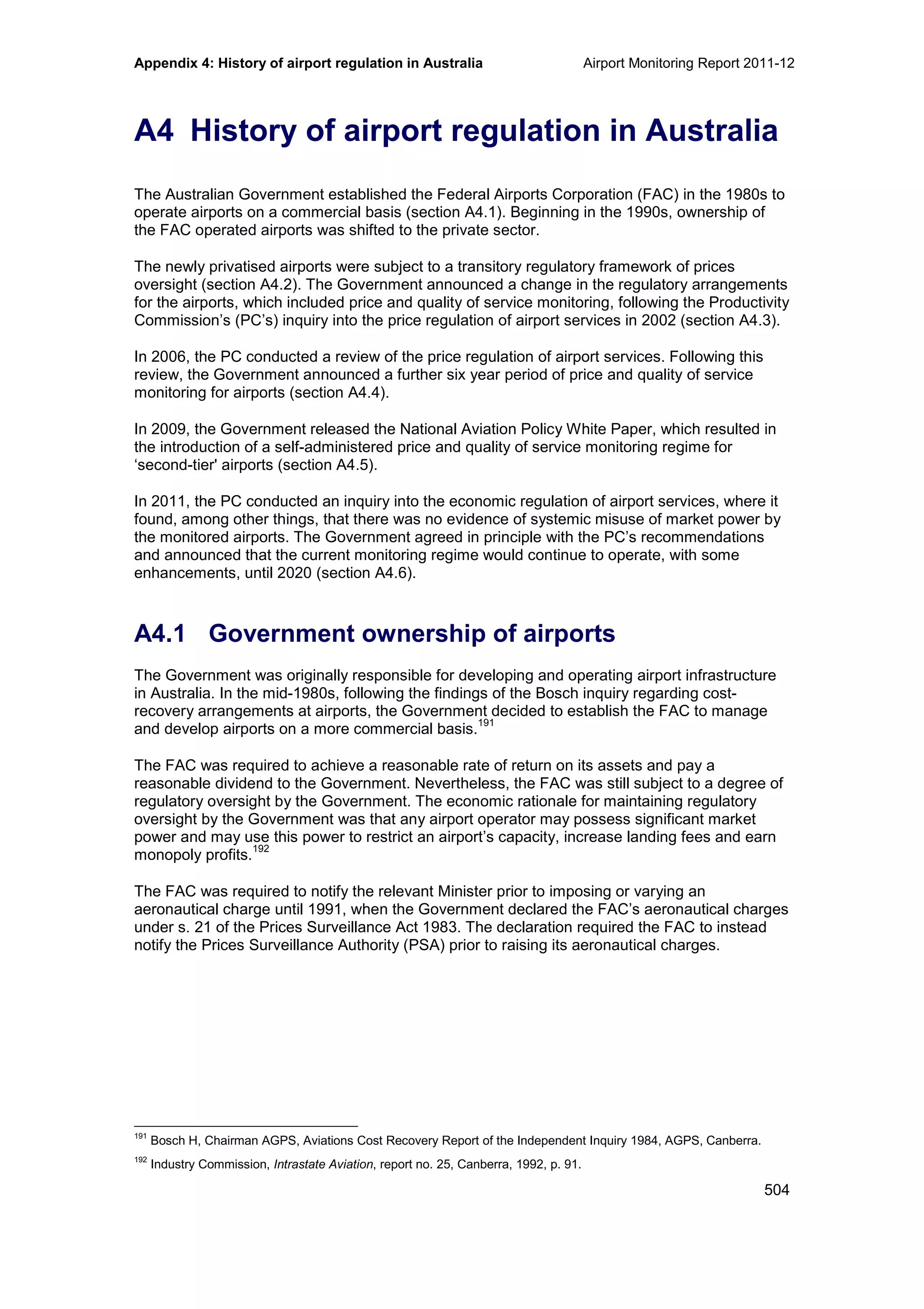 Airport Monitoring Report 2011-12
