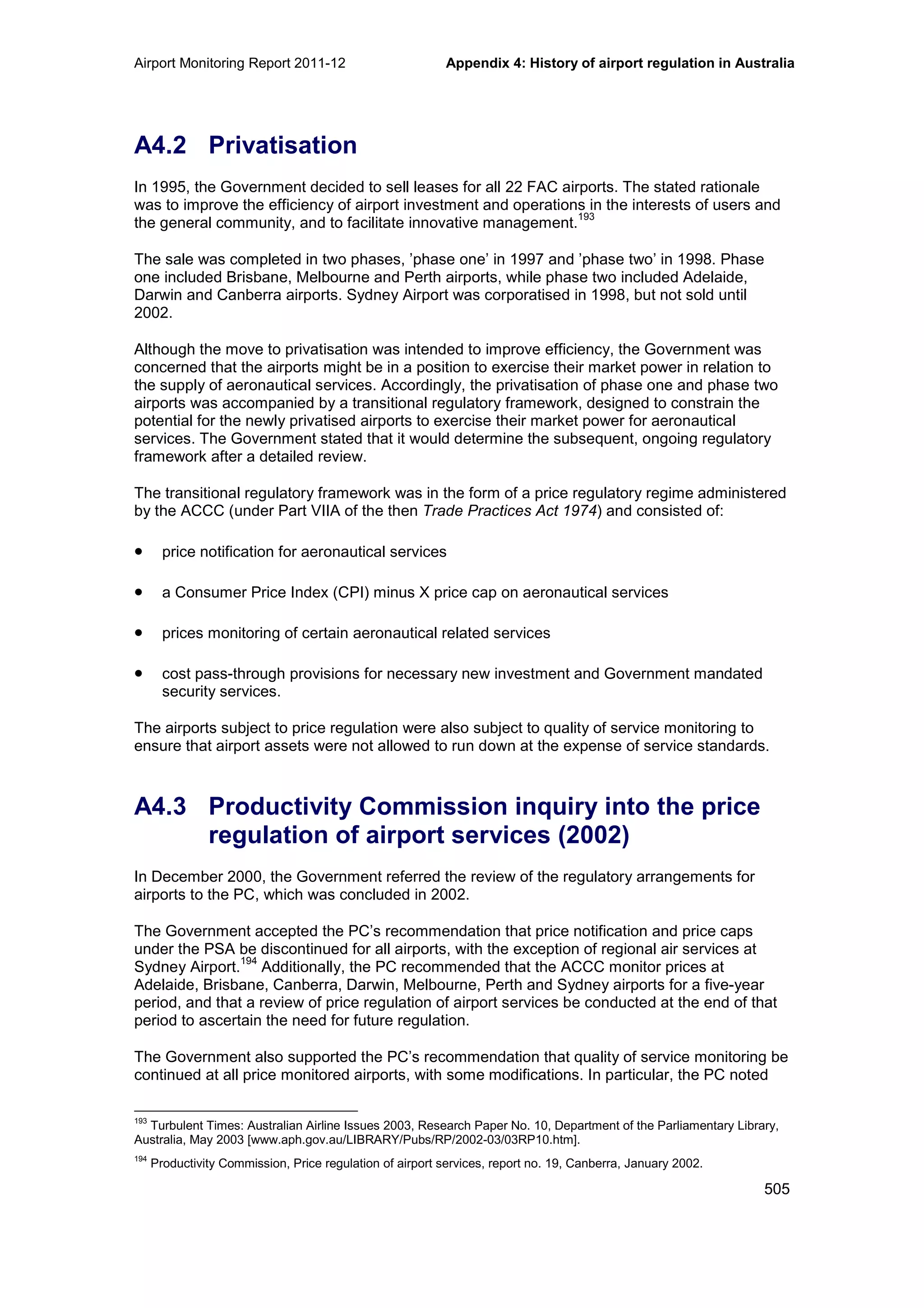 Airport Monitoring Report 2011-12