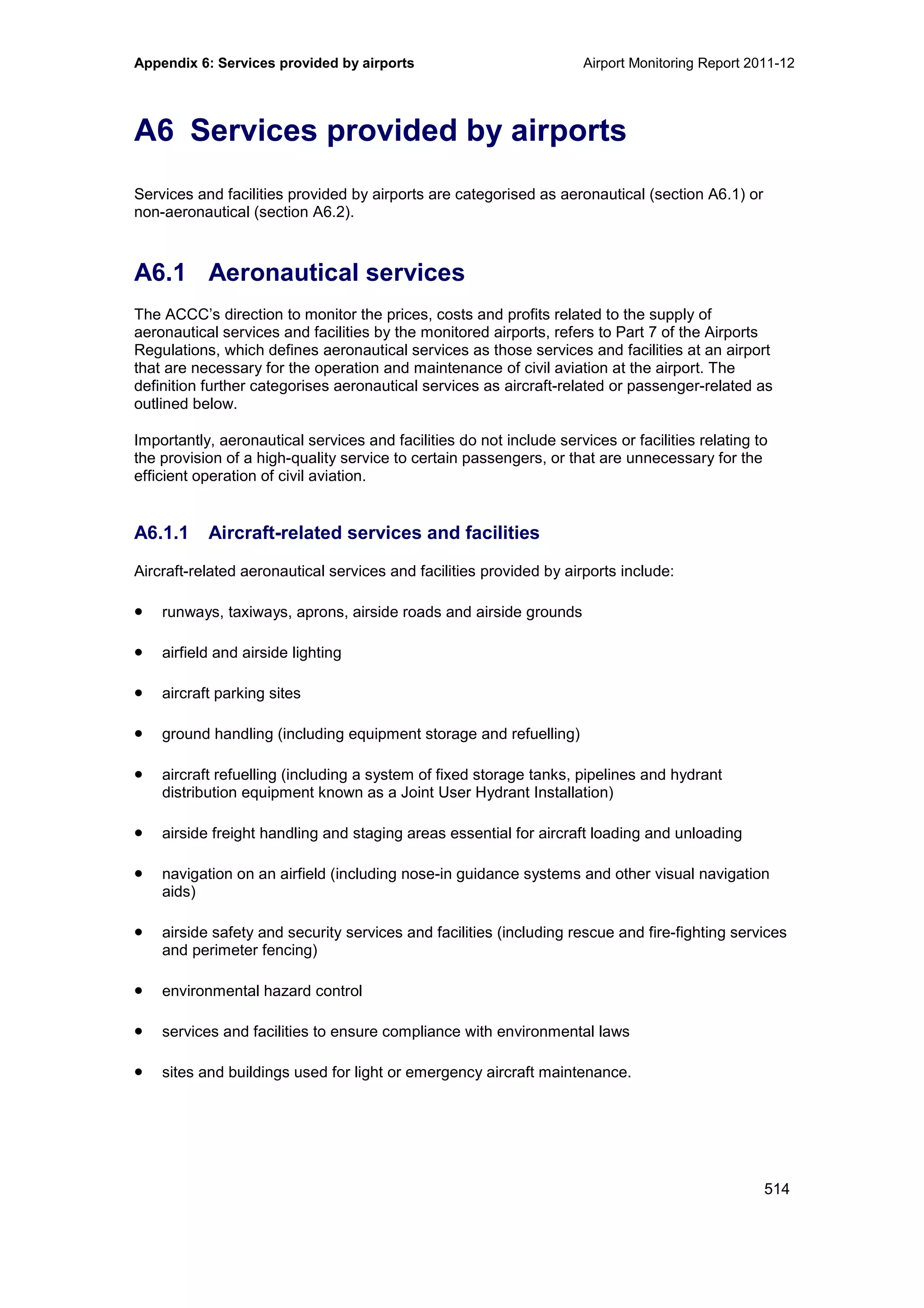 Airport Monitoring Report 2011-12