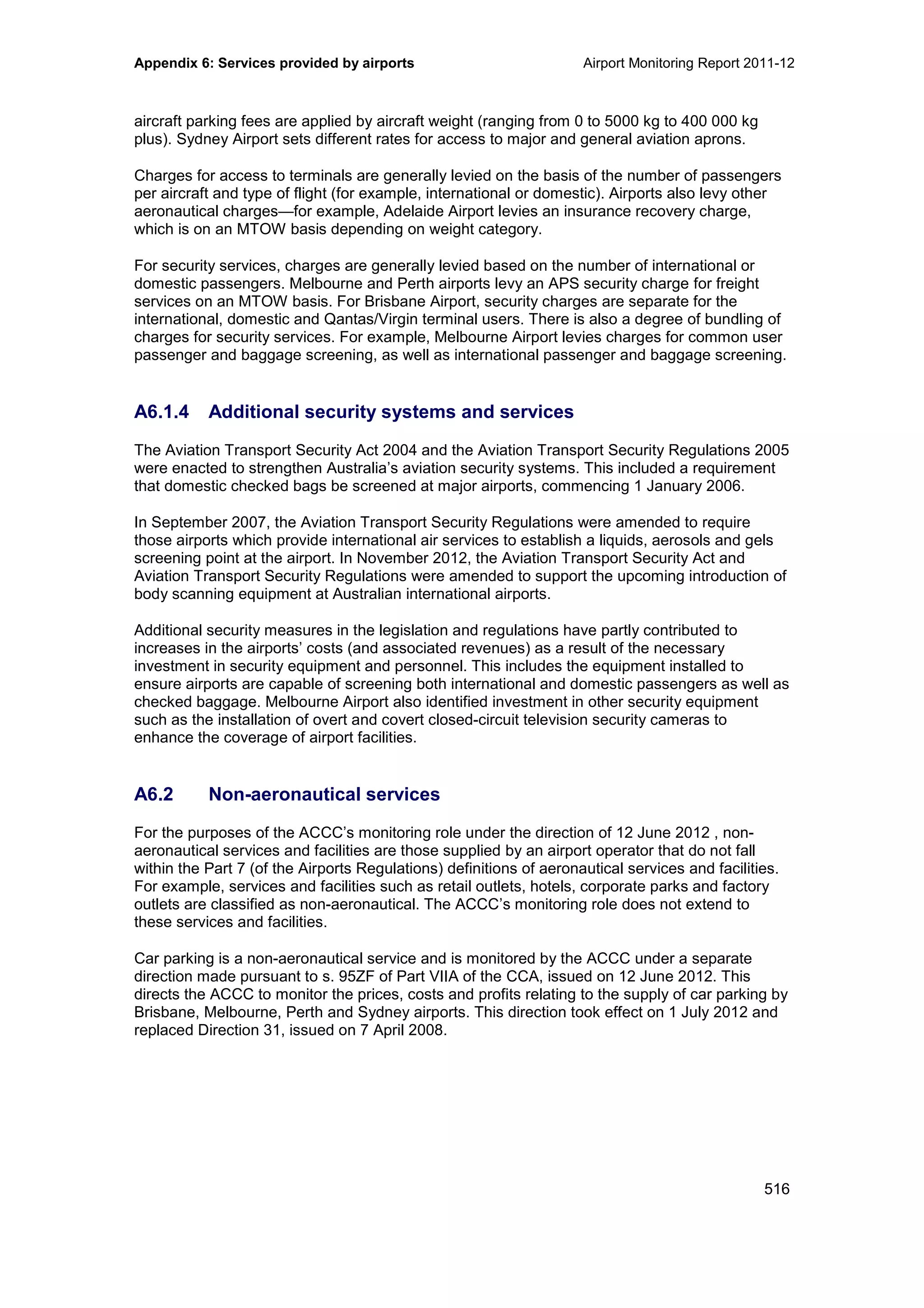 Airport Monitoring Report 2011-12