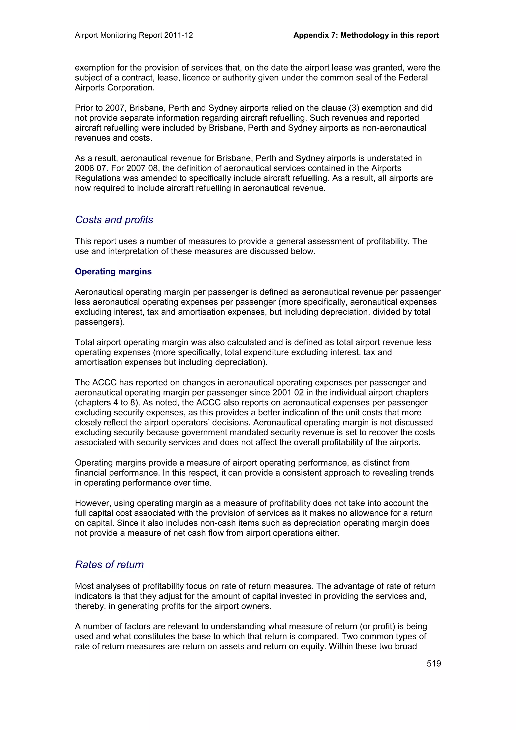 Airport Monitoring Report 2011-12