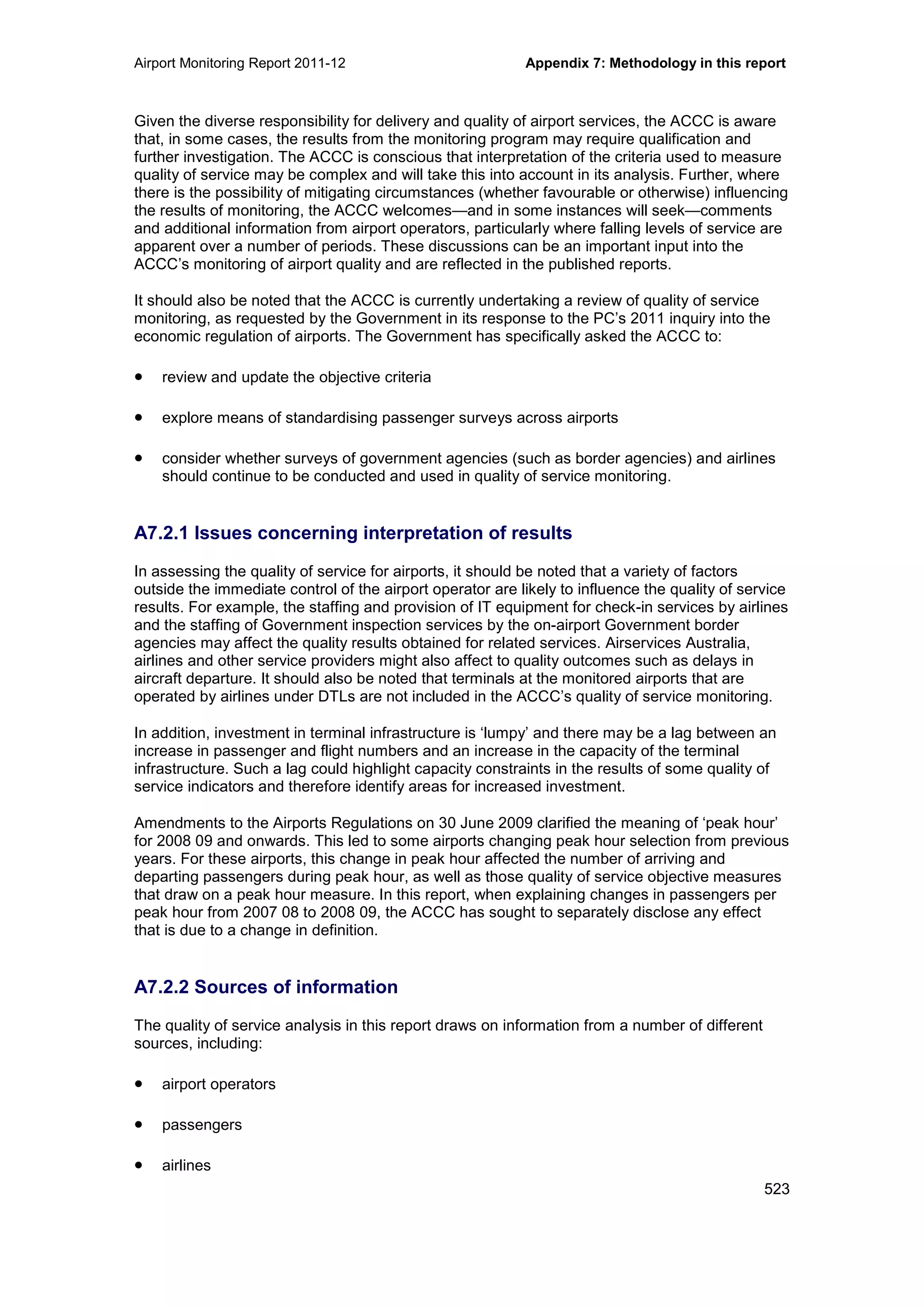 Airport Monitoring Report 2011-12