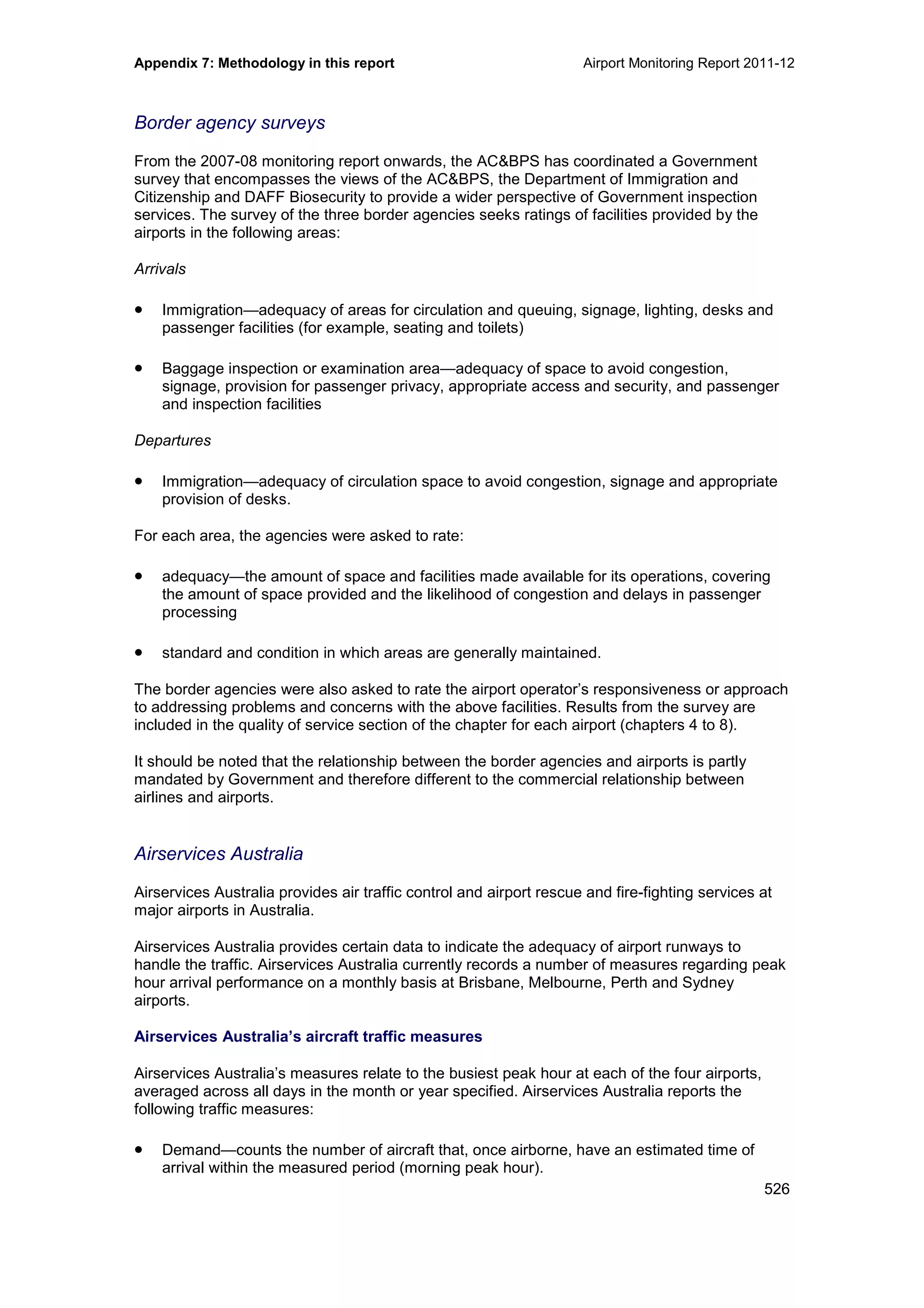 Airport Monitoring Report 2011-12
