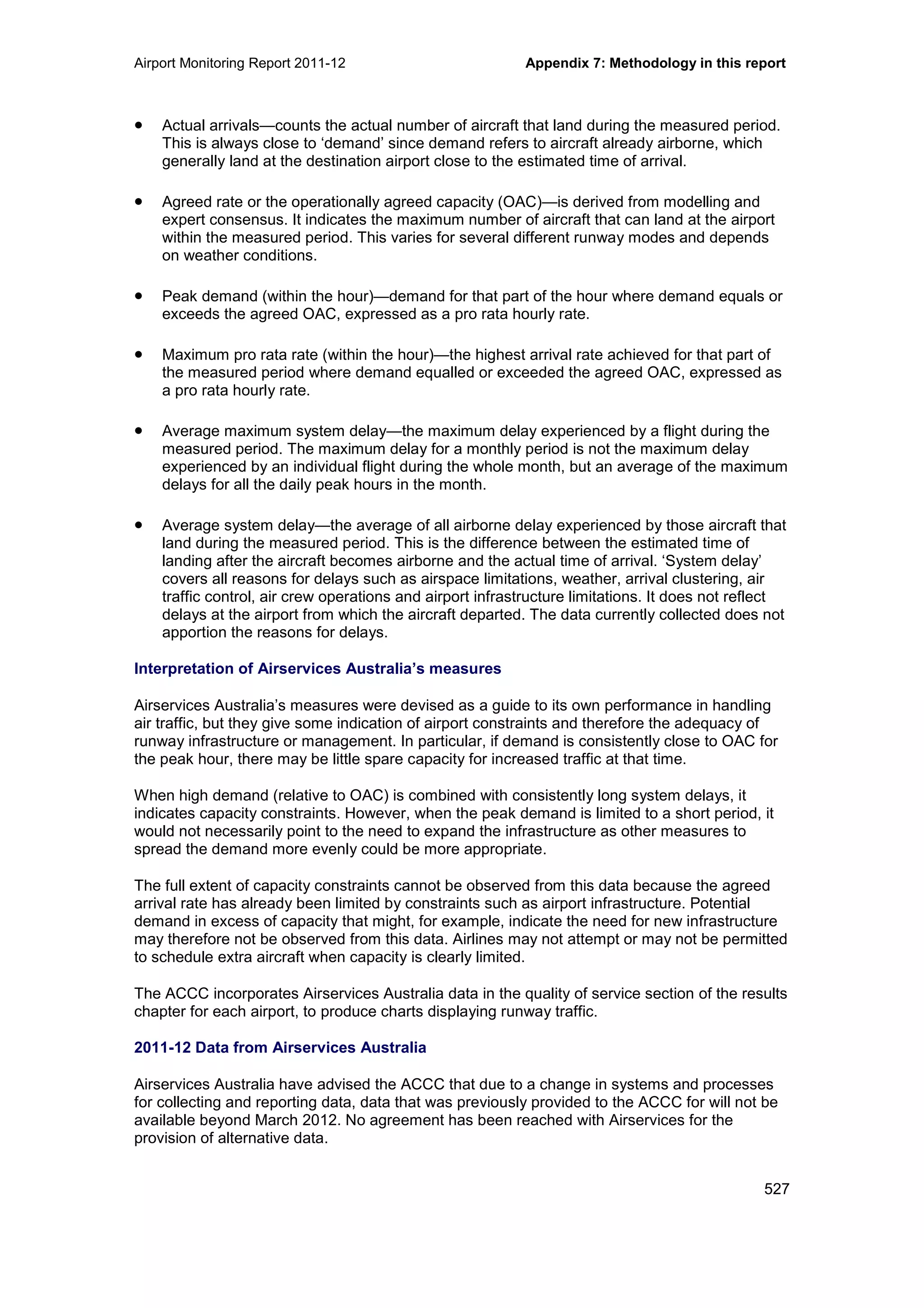 Airport Monitoring Report 2011-12