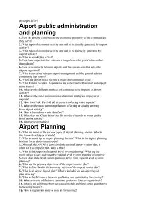 Airport planning and managment question bank | DOCX