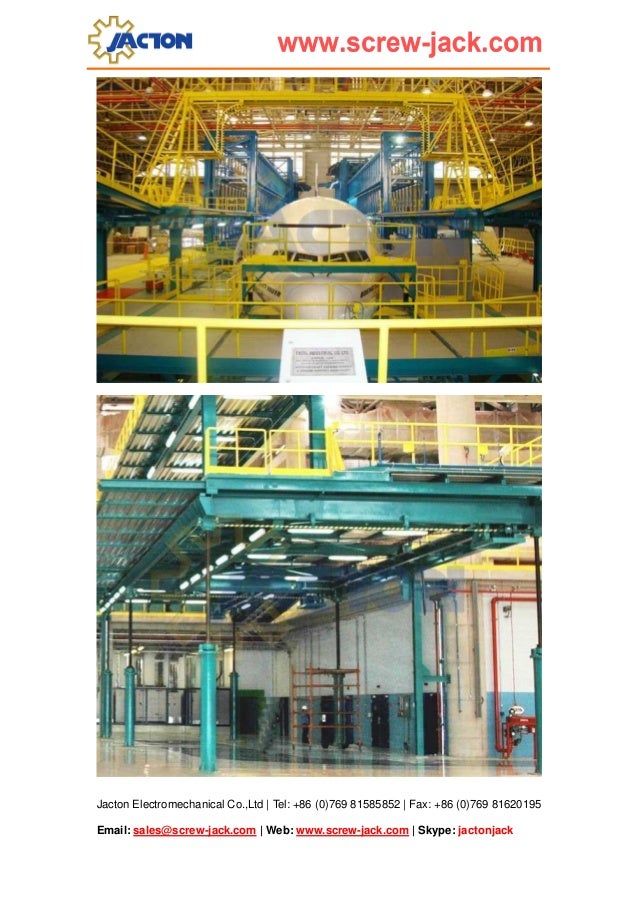 Airport platform power screw jack, aircraft maintenance nose dock