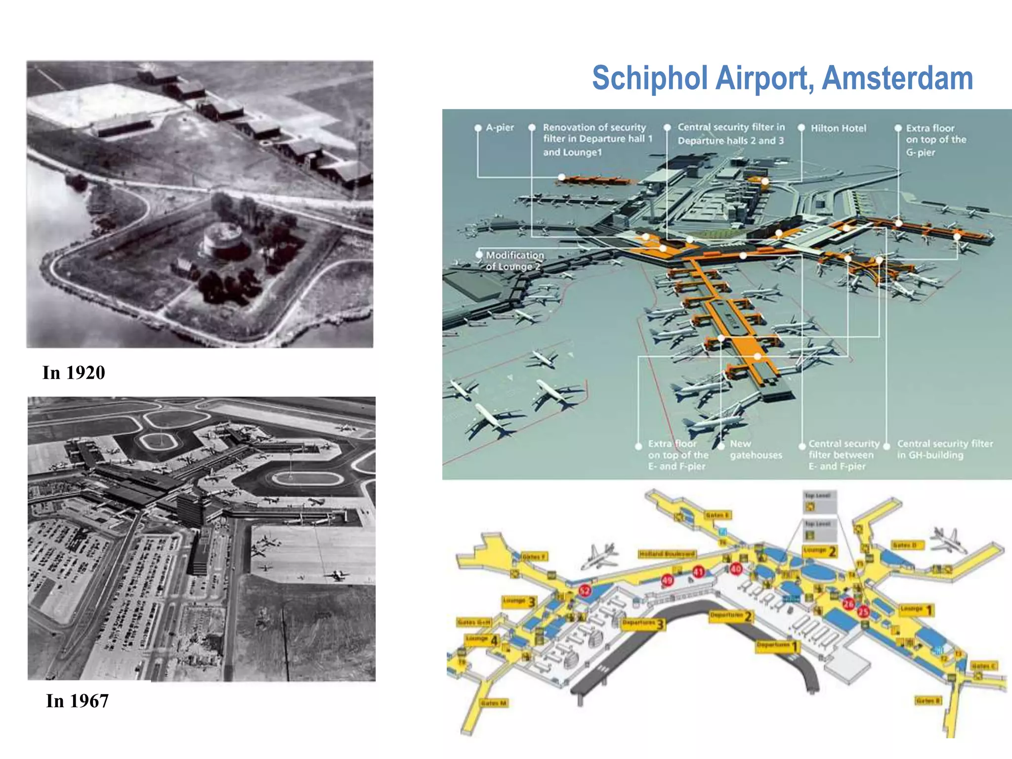 Schiphol Airport, Amsterdam
In 1920
In 1967
 