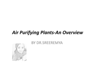Air Purifying Plants-An Overview
BY DR.SREEREMYA
 