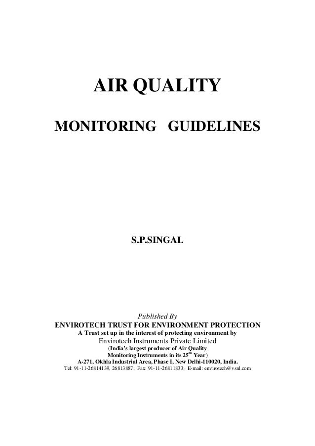 Air quality monitoring guidelines pre chapters