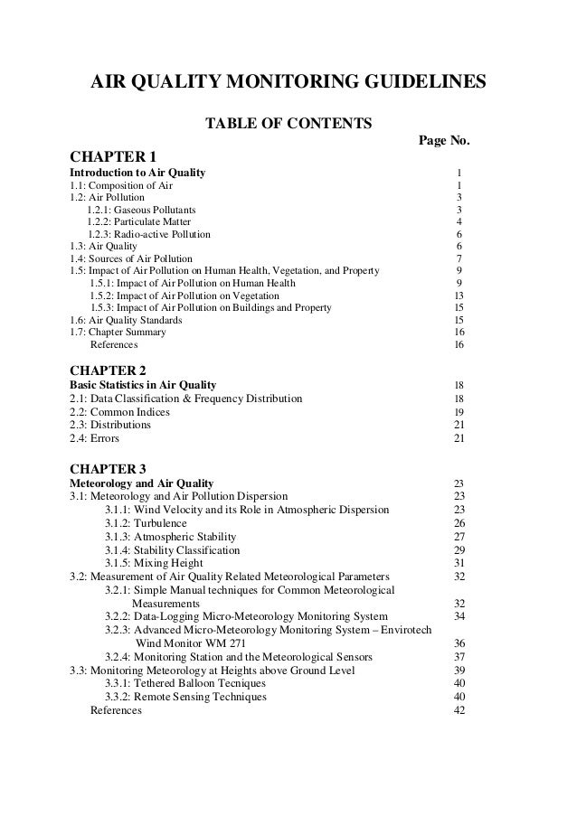 Air quality monitoring guidelines pre chapters