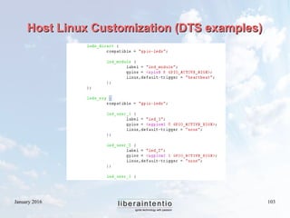 January 2016 103
Host Linux Customization (DTS examples)Host Linux Customization (DTS examples)
 