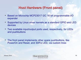 January 2016 90
Host Hardware (Front panel)Host Hardware (Front panel)

Based on Microchip MCP23017 I2C 16 bit programmab...
