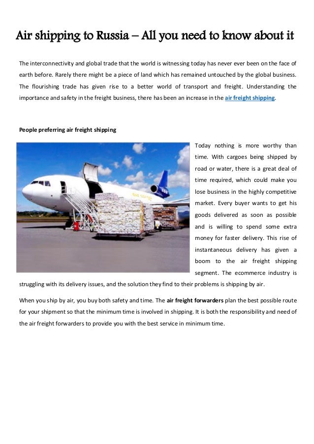 Air shipping to Russia All you need to know about it