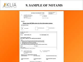 9. SAMPLE OF NOTAMS 