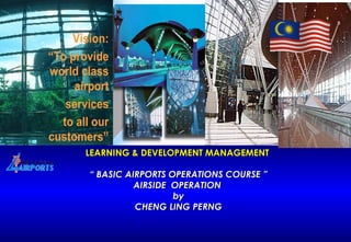 LEARNING & DEVELOPMENT MANAGEMENT  “ BASIC AIRPORTS OPERATIONS COURSE ” AIRSIDE  OPERATION  by CHENG LING PERNG 