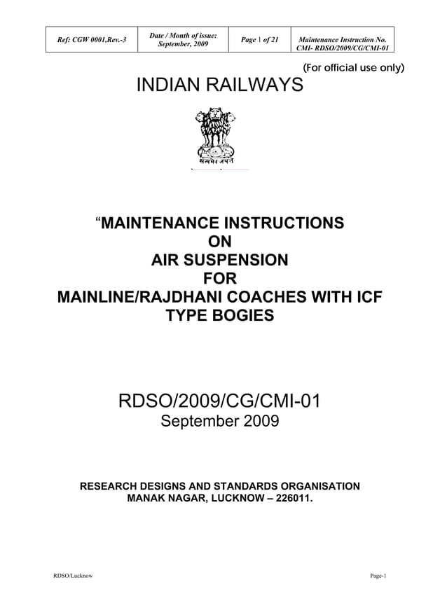 Air springs rdso 2009cgcmi01 PDF