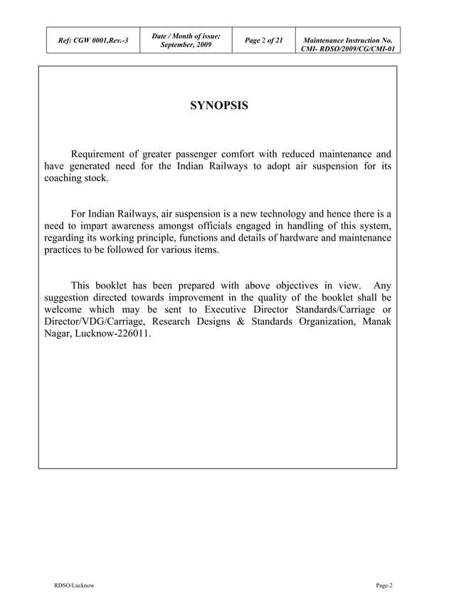 Air springs rdso 2009cgcmi01