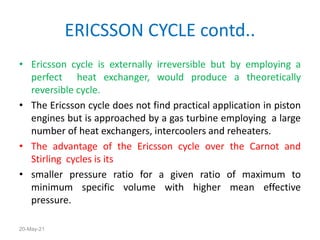 Air standard cycles carnot, stirling, ericsson | PPTX
