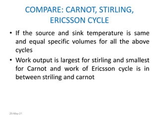 Air standard cycles carnot, stirling, ericsson | PPT