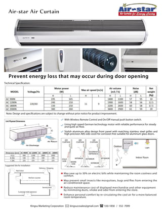 AIR STAR AIR CURTAIN (horizontal) | PDF