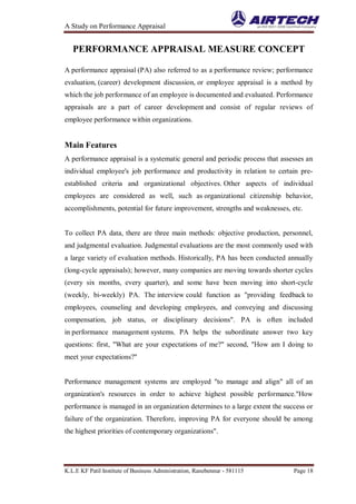 Airtech performance affraisal project airtec | PDF