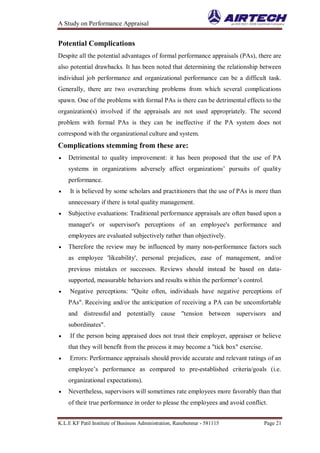 Airtech performance affraisal project airtec | PDF
