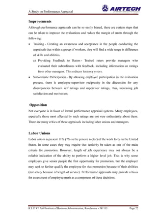 Airtech performance affraisal project airtec | PDF