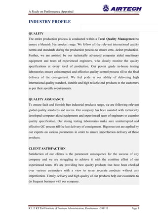 Airtech performance affraisal project airtec | PDF