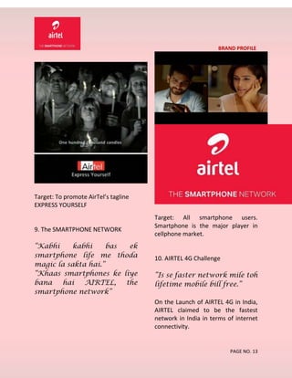 Airtel Brand Profile Report Marketing 1 Project PDF airtel-brand-profile-report-marketing-1-project-pdf