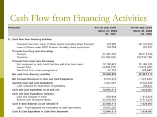 Cash Flow from Financing Activities 