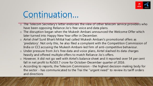 vodafone letter complaint telenor mergers JIO effect:Airtel with