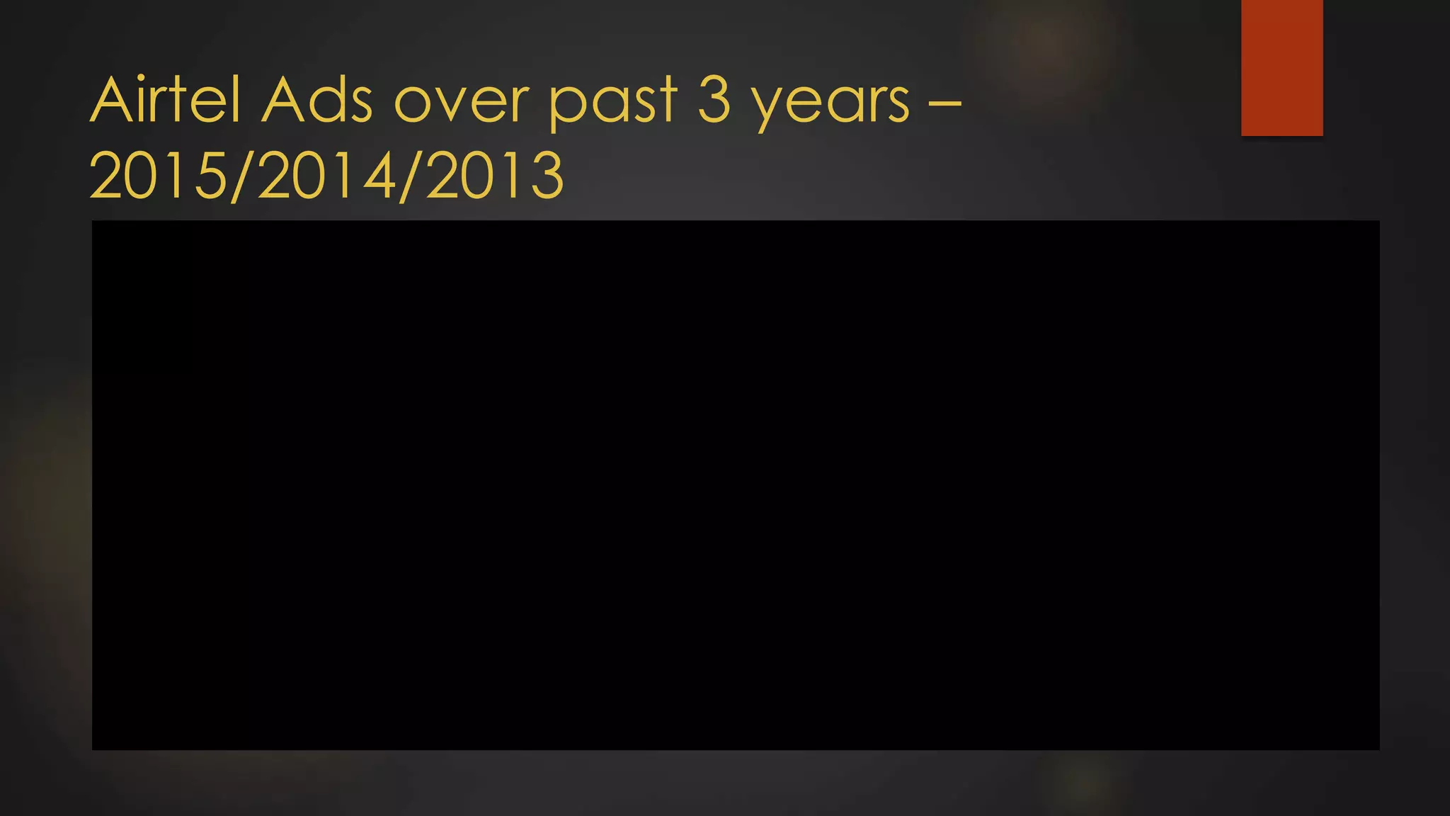 Airtel Ads over past 3 years –
2015/2014/2013
 