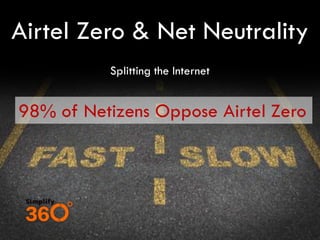 Airtel Zero & Net Neutrality
Splitting the Internet
98% of Netizens Oppose Airtel Zero
 