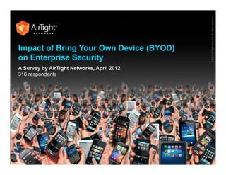 © 2012 AirTight Networks. All rights reserved.
Impact of Bring Your Own Device (BYOD)
on Enterprise Security
A Survey by AirTight Networks, April 2012
316 respondents
 